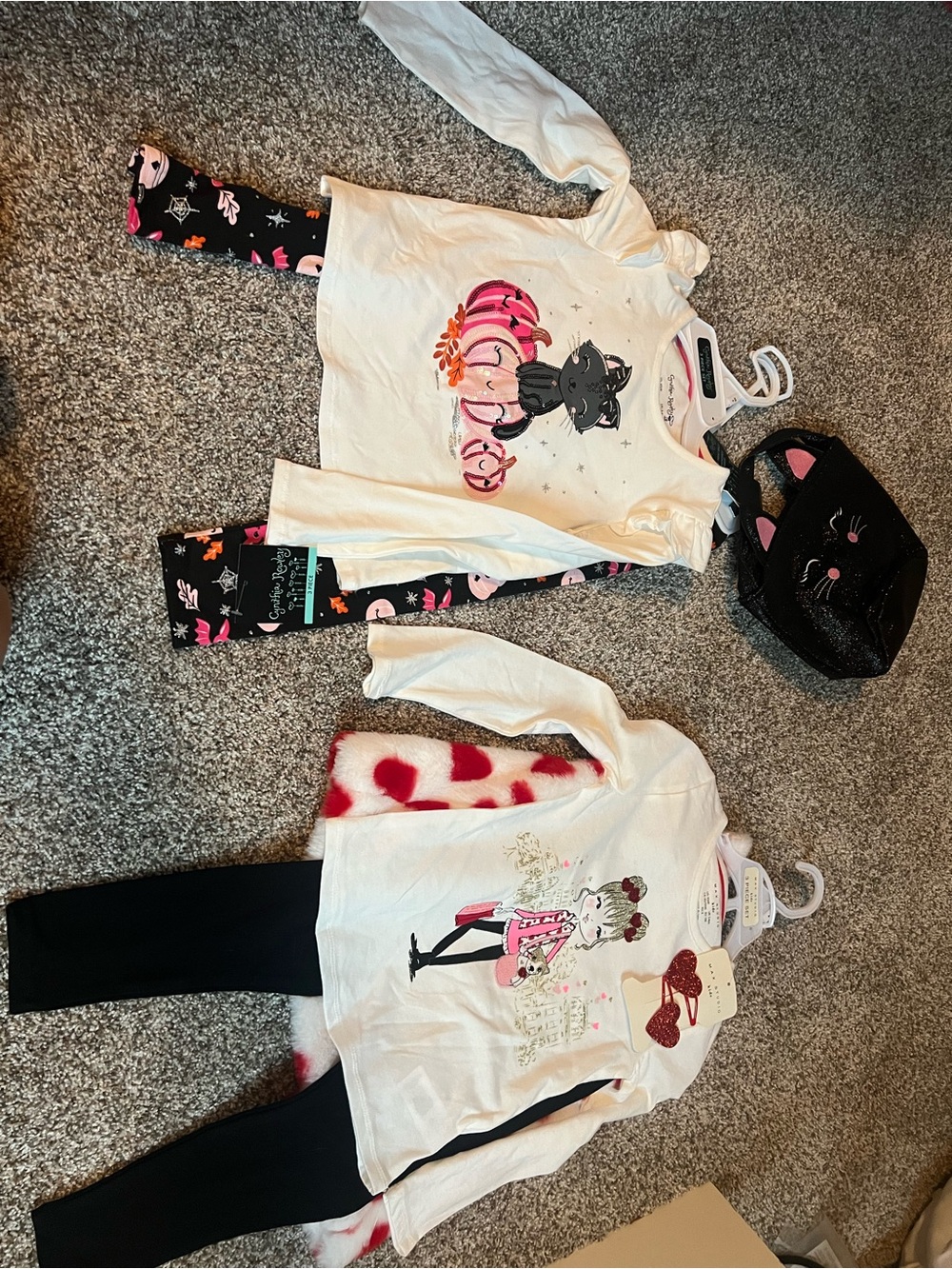 2 matching girls NEW 4t 3 piece sets